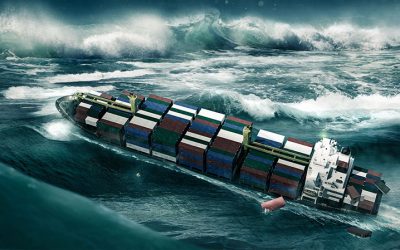 Containership ONE Apus is storm damaged