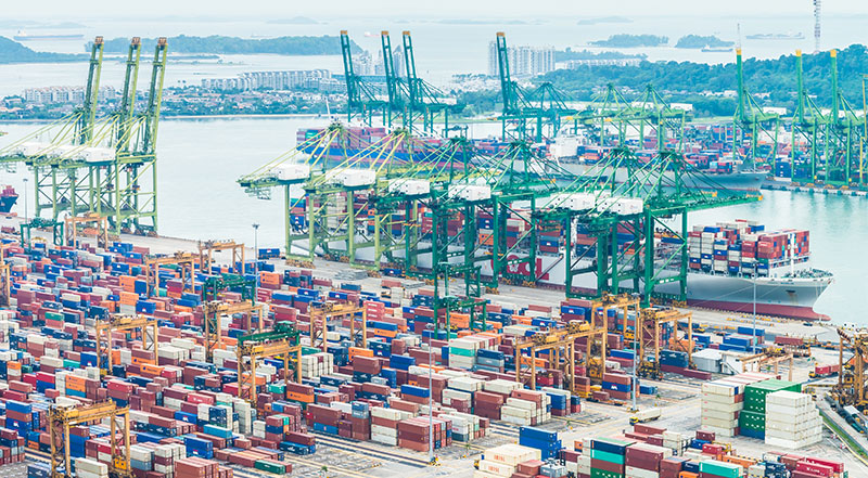 Container Ship Traffic Jam in California